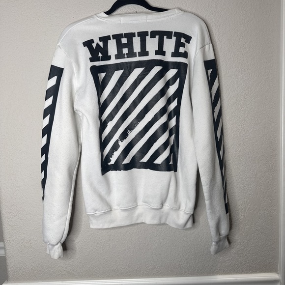 Off-WhiteSpellout Graphic Sweater MenXL Paint Pullover Crewneck Luxury